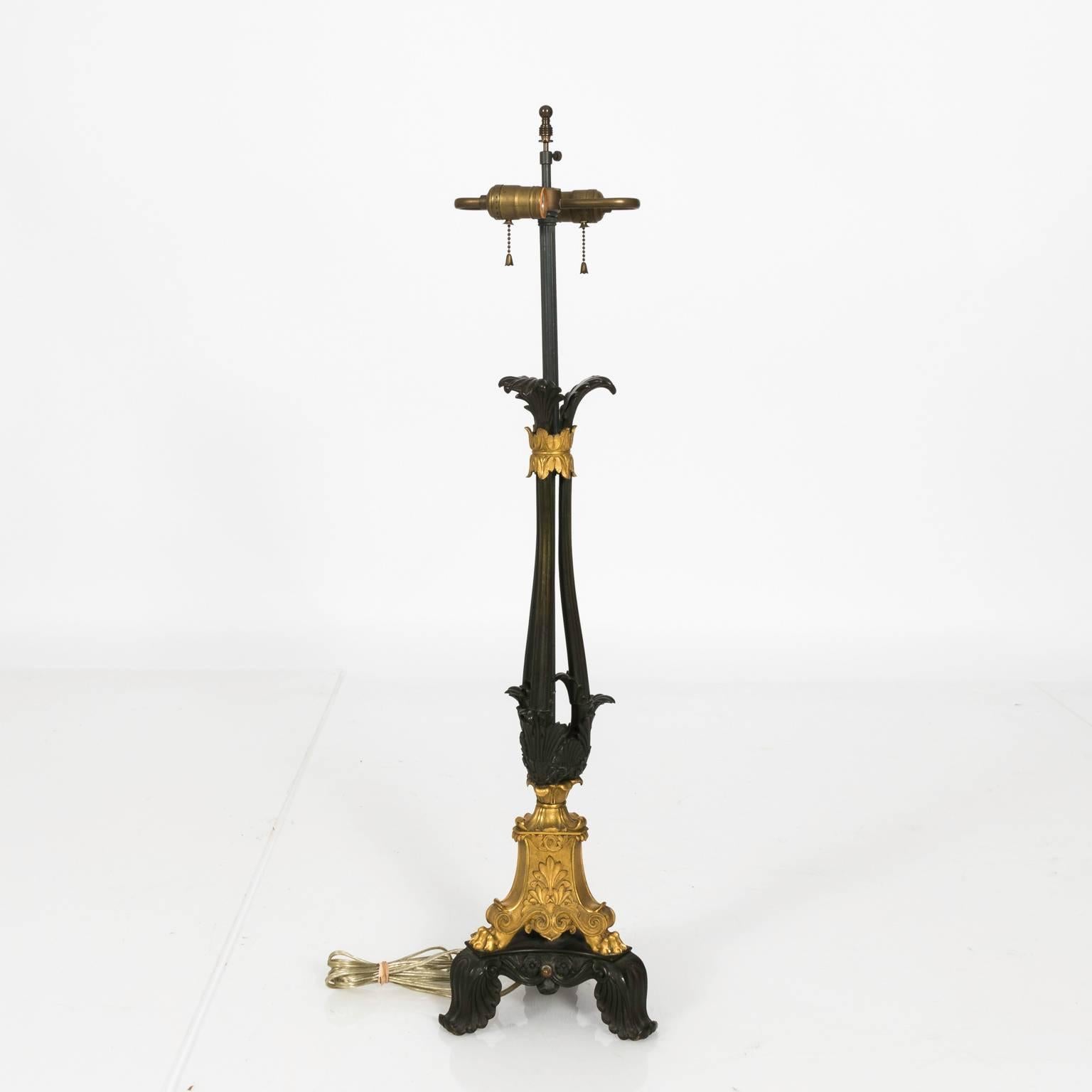 Pair of French Bronze and Gilt Lamps 1