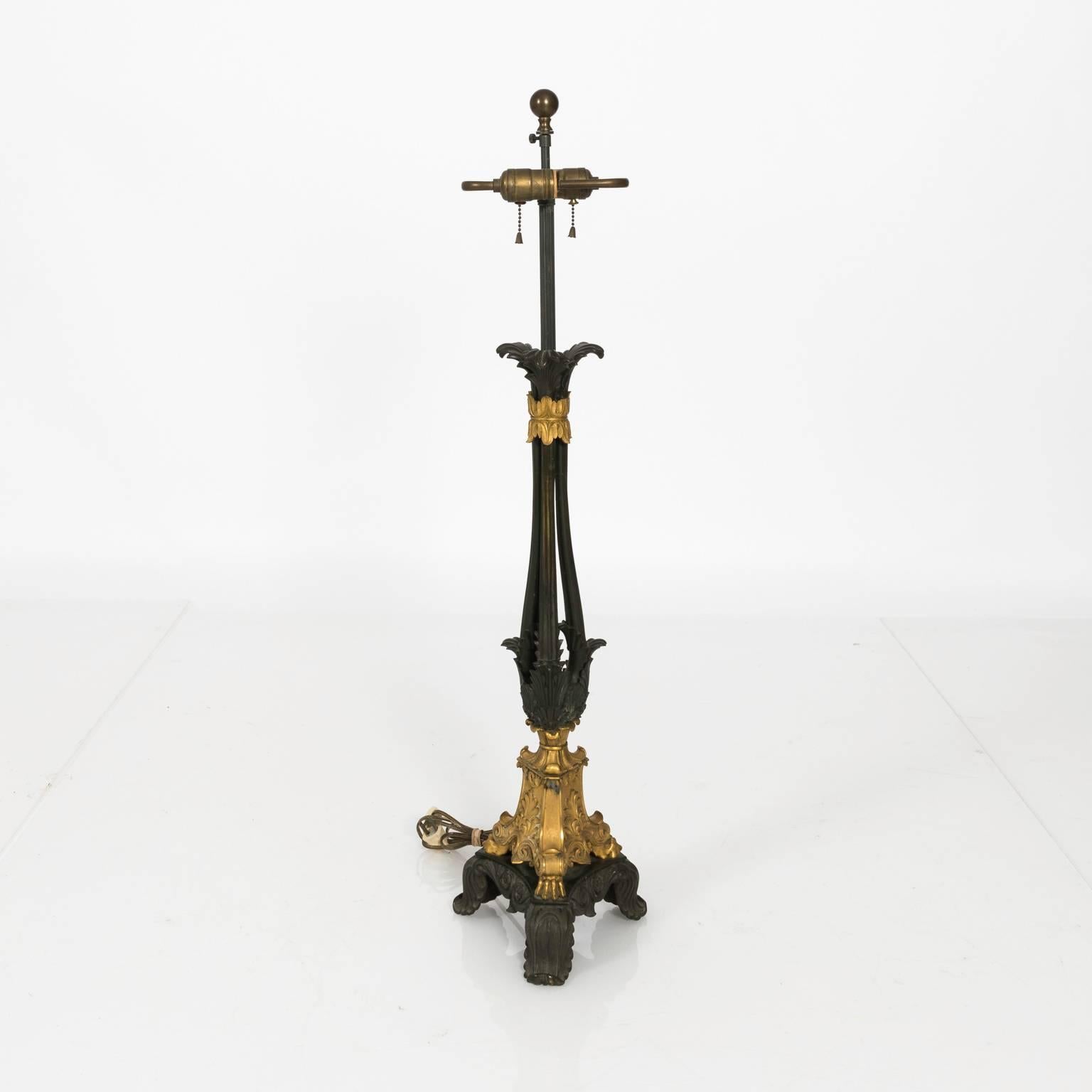 Pair of French Bronze and Gilt Lamps 3