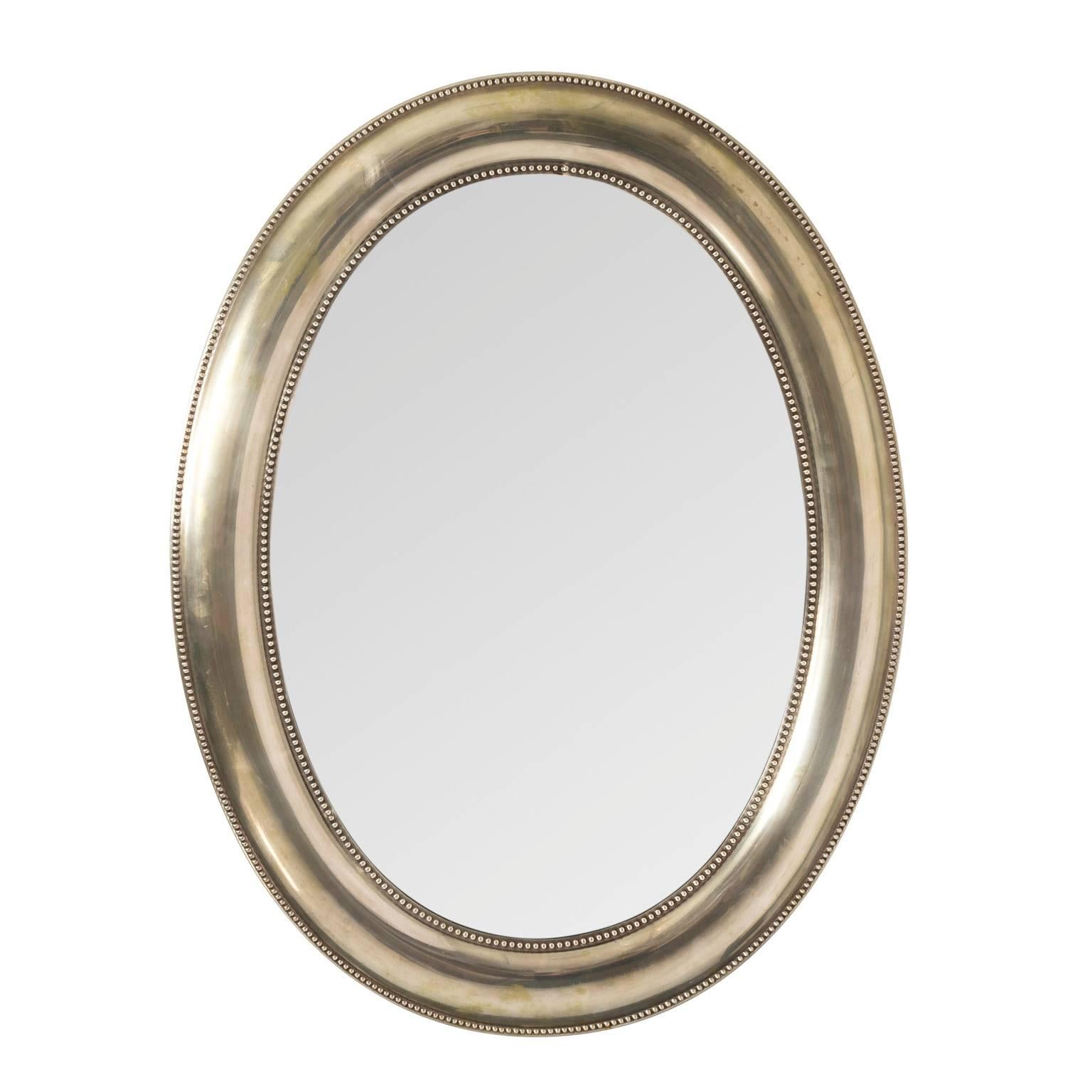 Silver Plated Oval Mirror 6