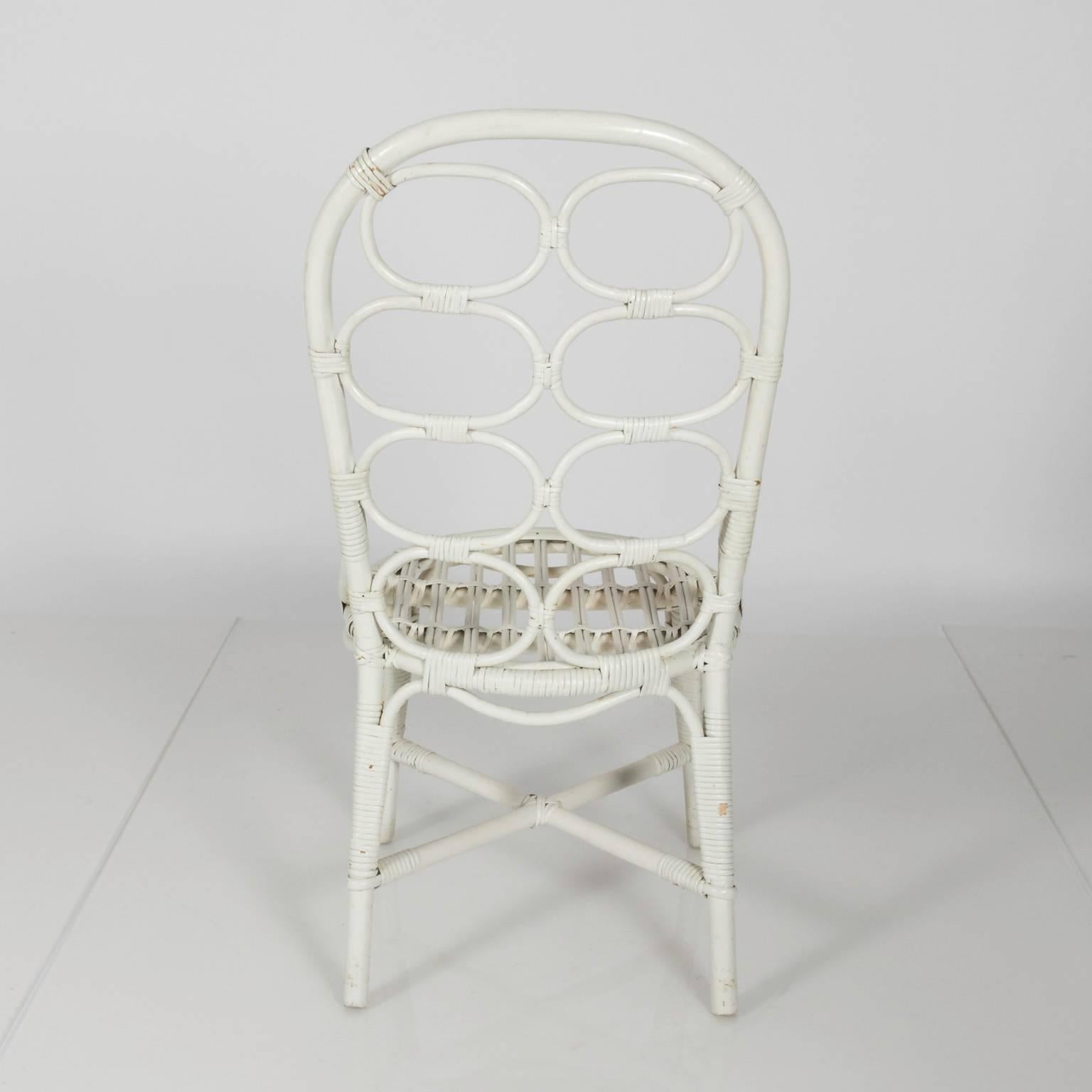 Set of Six Thonet Style Whicker Chairs  4