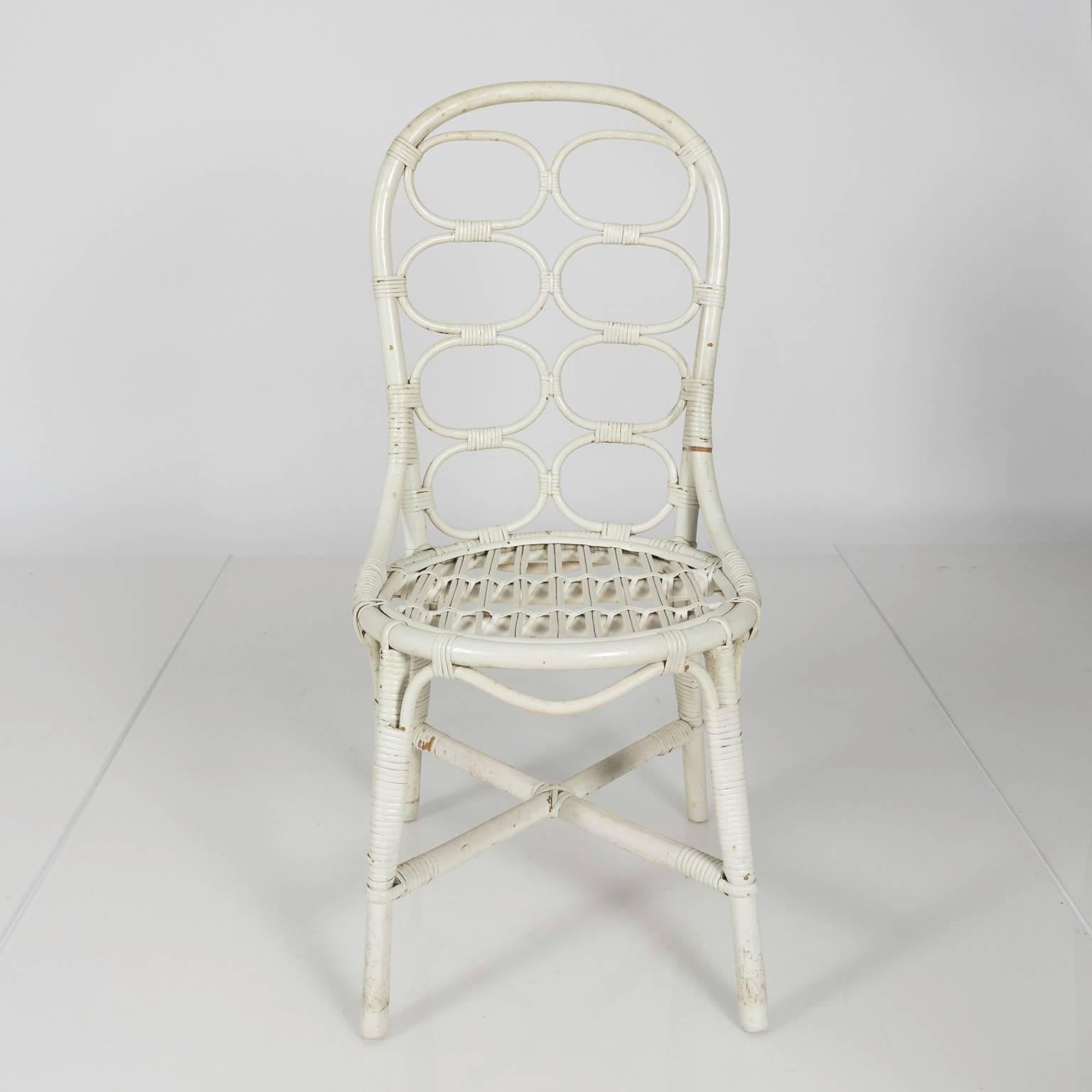 Set of Six Thonet Style Whicker Chairs  2