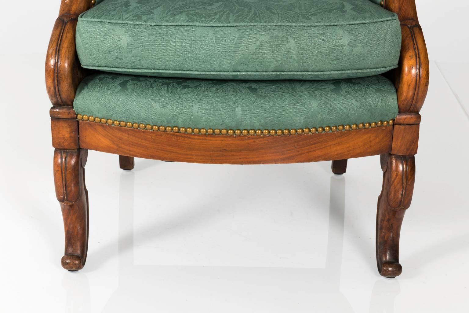 Pair of Early 20th Century Biedermeier Style Walnut Armchairs  3