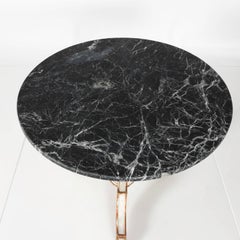 Neoclassical Round Marble-Top Pedestal Side Table, circa 1930s