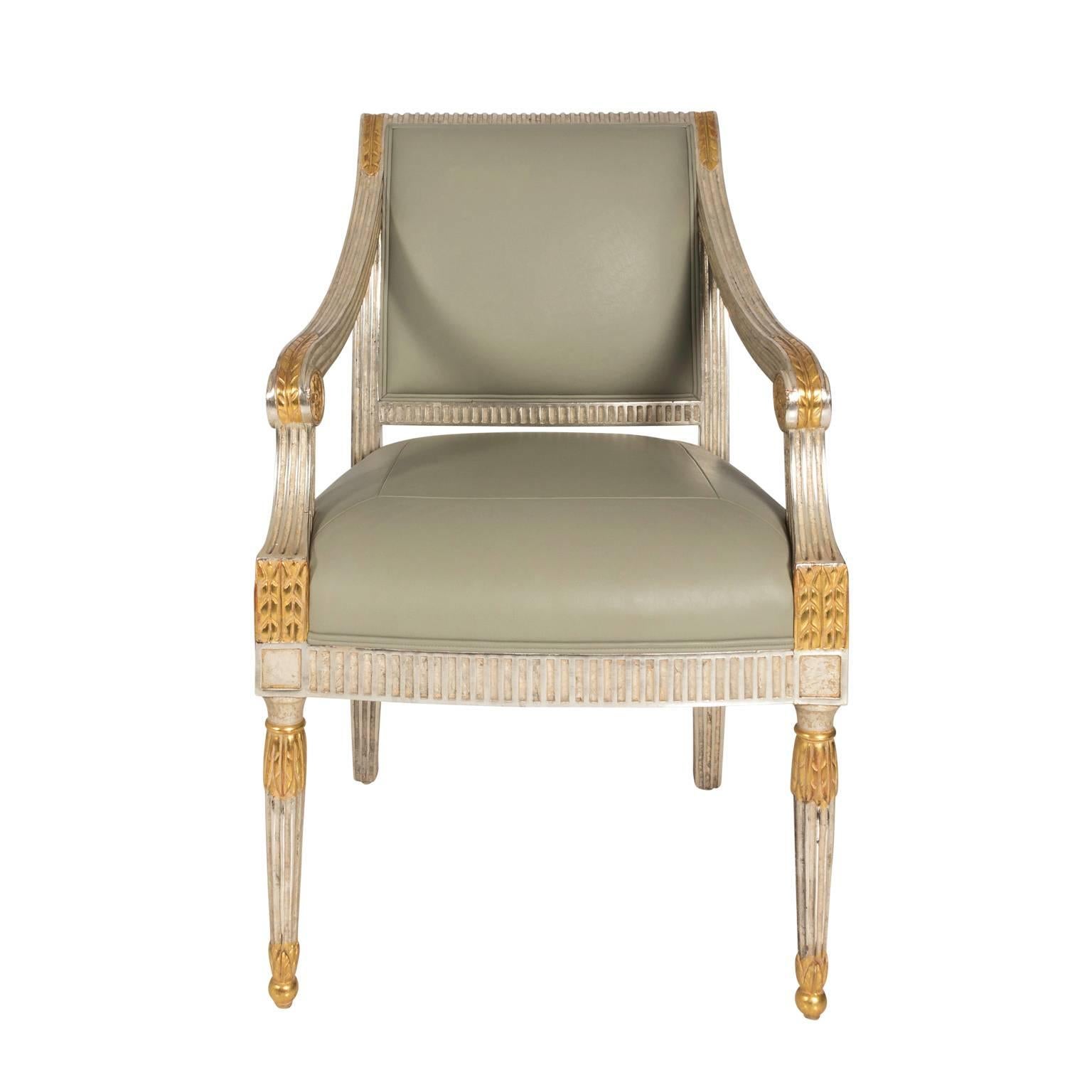 Pair of Mid-20th Century Louis XVI Style Armchairs For Sale 5