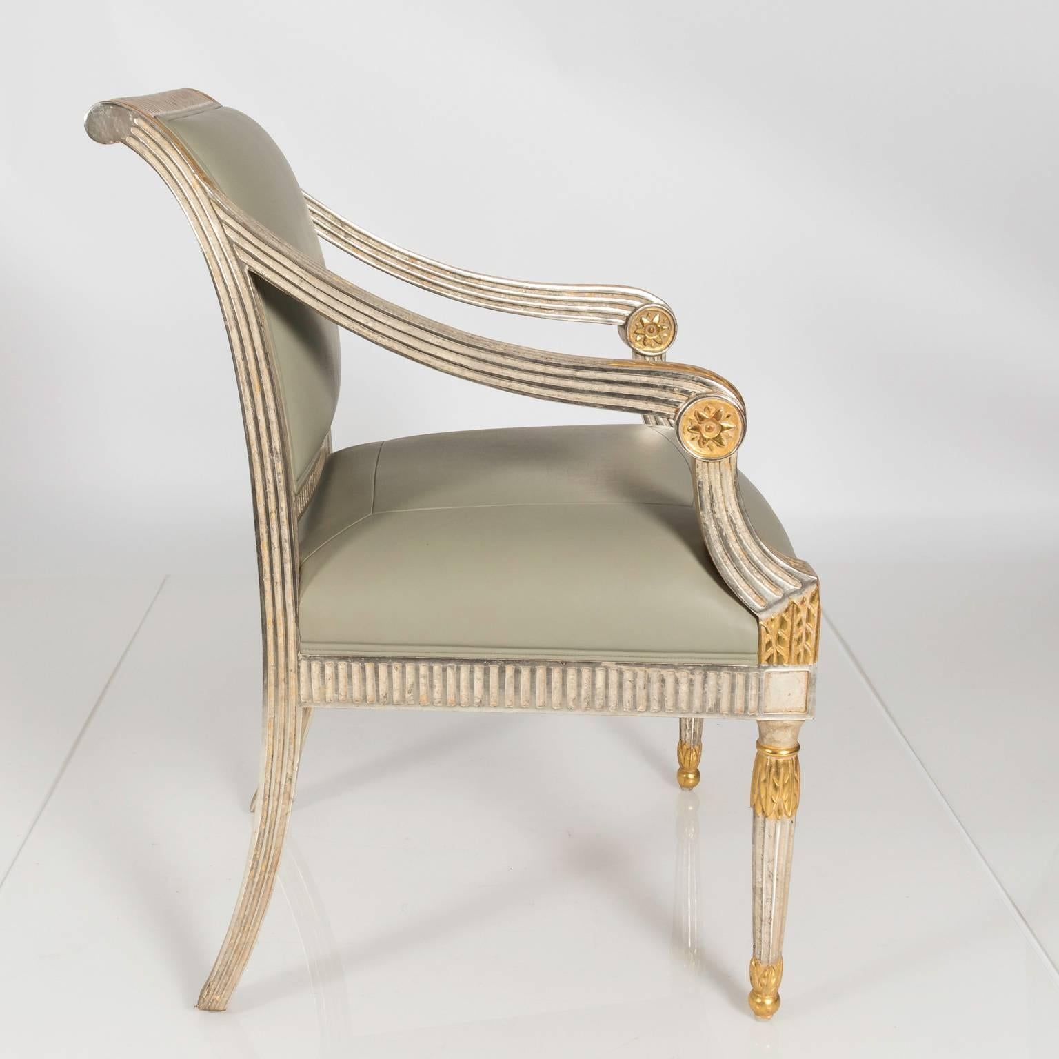 Pair of Mid-20th Century Louis XVI Style Armchairs For Sale 2