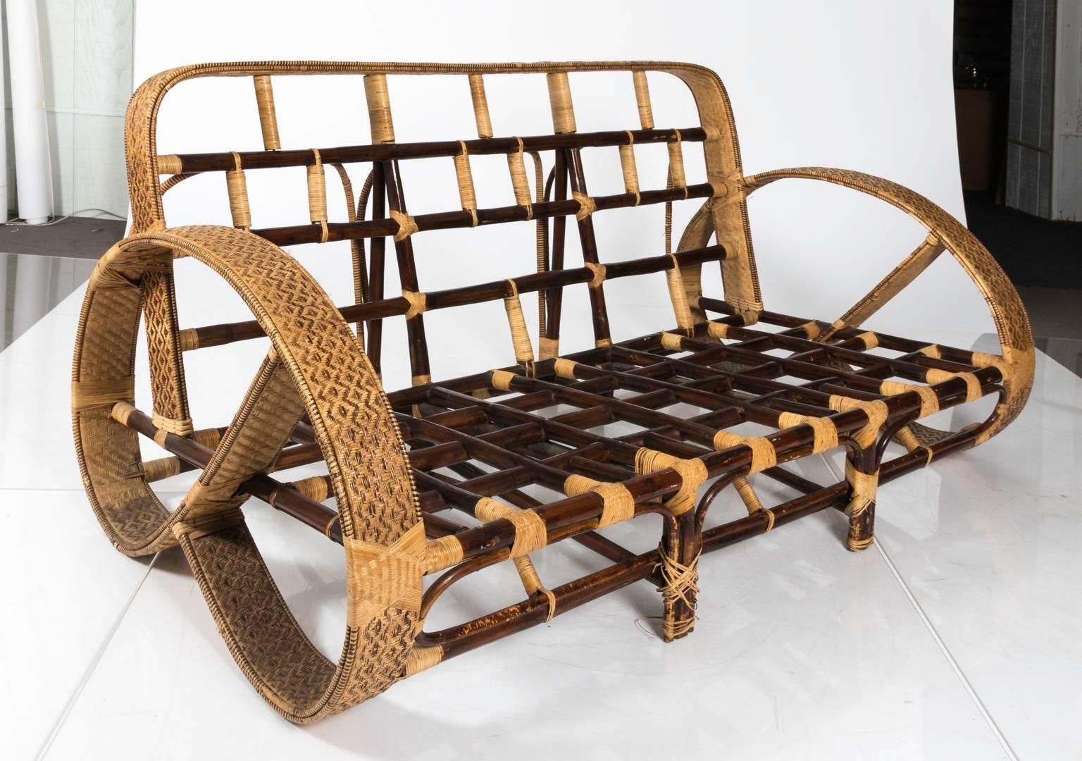 Ca.1940's Mid-Century Modern Bamboo Sofa 1
