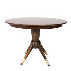 Mid-Century Modern Teak Wood Adjustable Oval / Round Dining Table