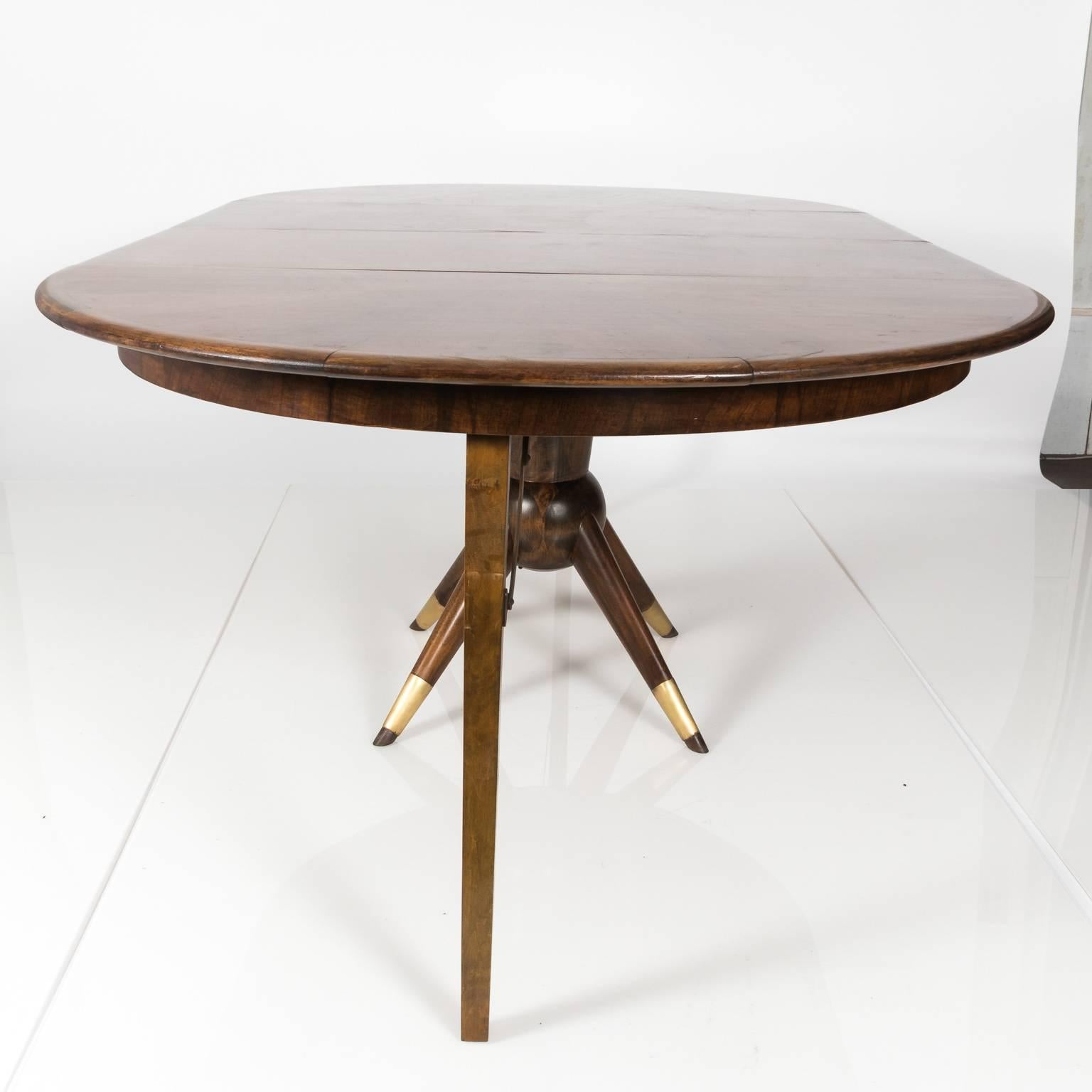 Mid-Century Modern Teak Wood Adjustable Oval / Round Dining Table 6
