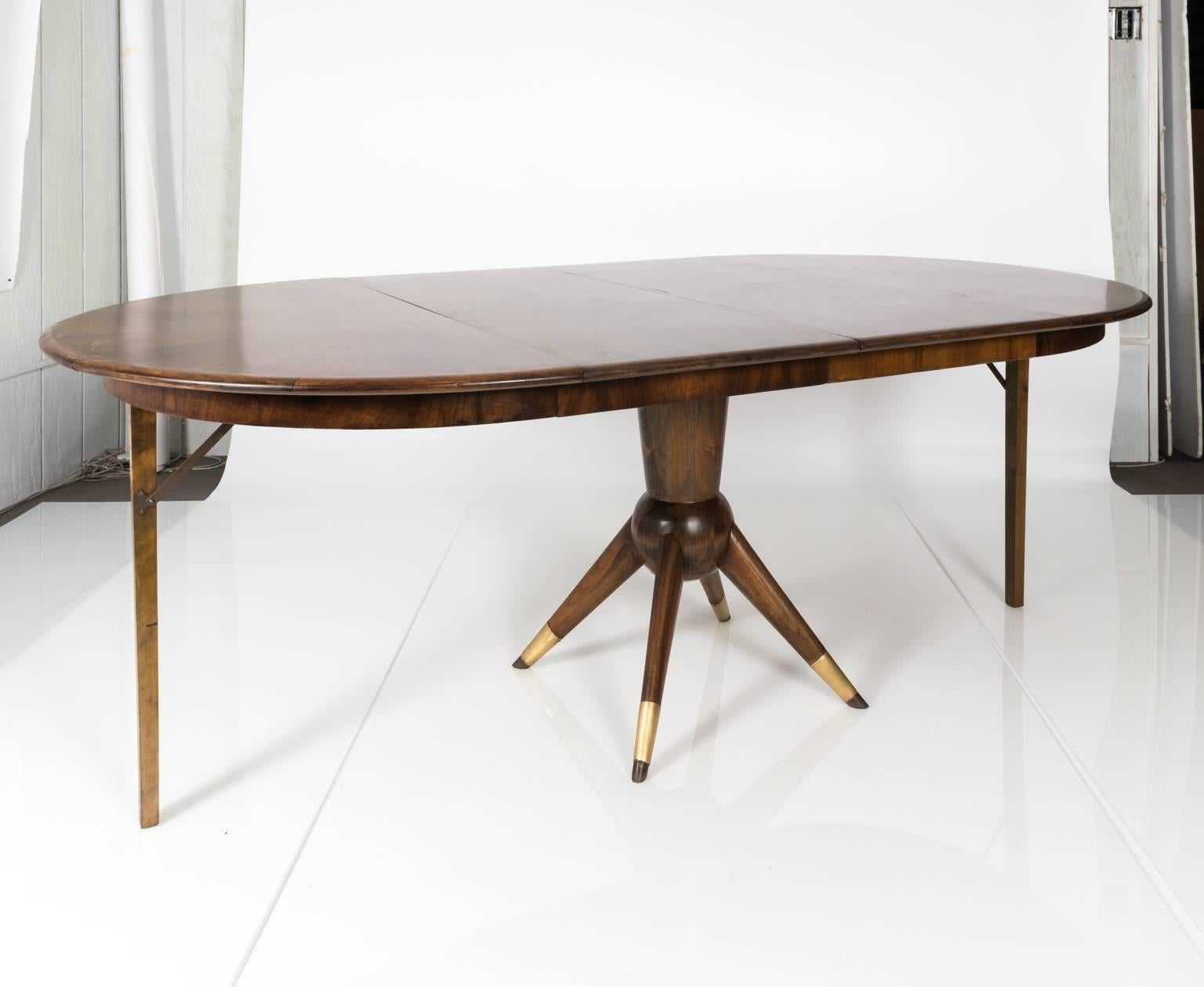 Mid-Century Modern Teak Wood Adjustable Oval / Round Dining Table 5