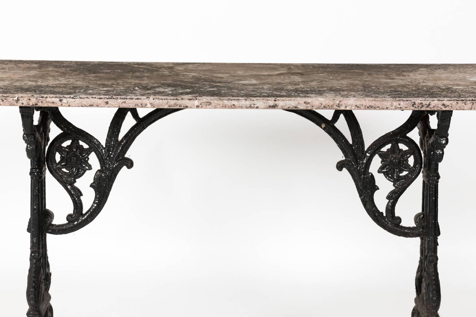 Late 19th Century Cast Iron Marble-Top Baker's Table 3