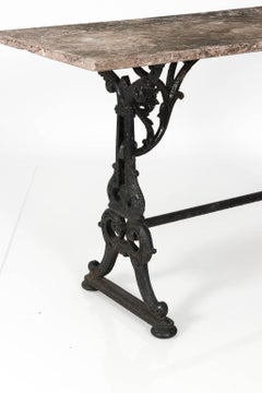 Late 19th Century Cast Iron Marble-Top Baker's Table