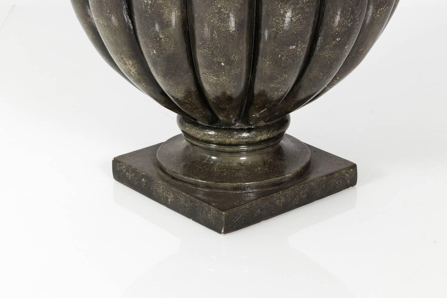 Neoclassical Pair of Late 20th Century Composite Urns 
