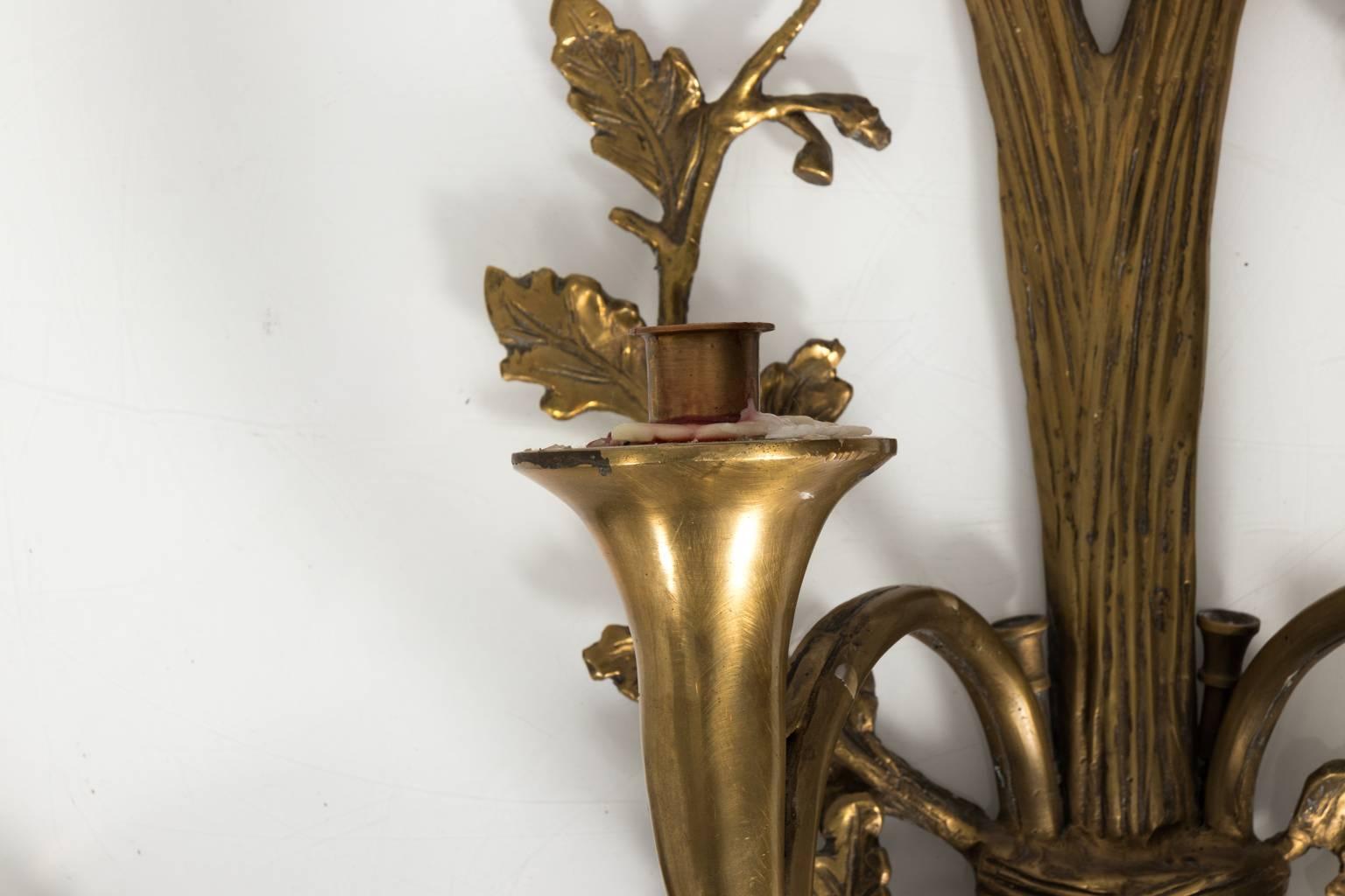 Pair of Early 20th Century Bronze Stag Head Sconces 3