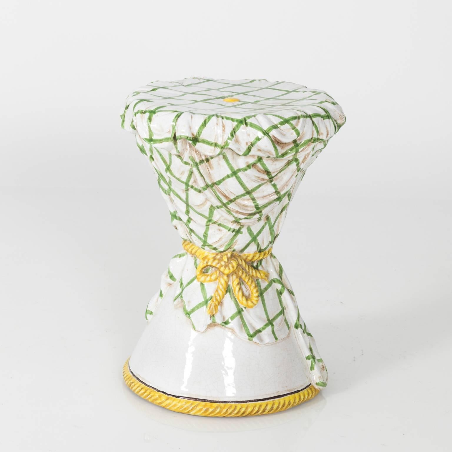 Italian Mid 20th Century Majolica Garden Stool