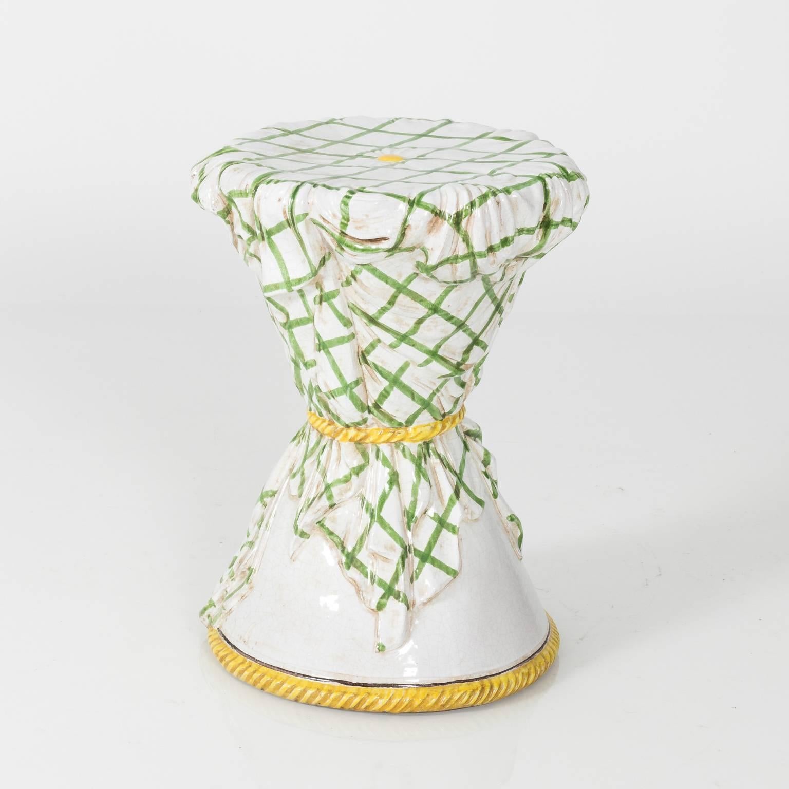 Ceramic Mid 20th Century Majolica Garden Stool