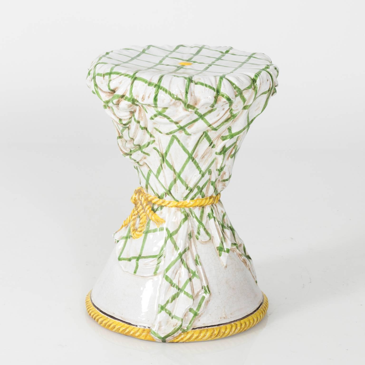 Mid 20th Century Majolica Garden Stool In Good Condition In Stamford, CT