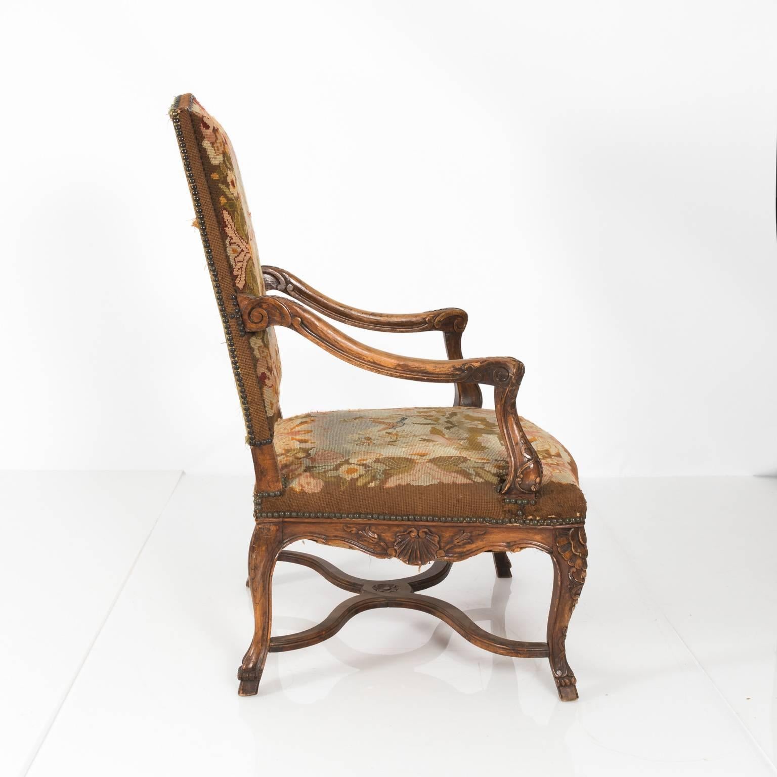 Tapestry Armchair In Good Condition In Stamford, CT