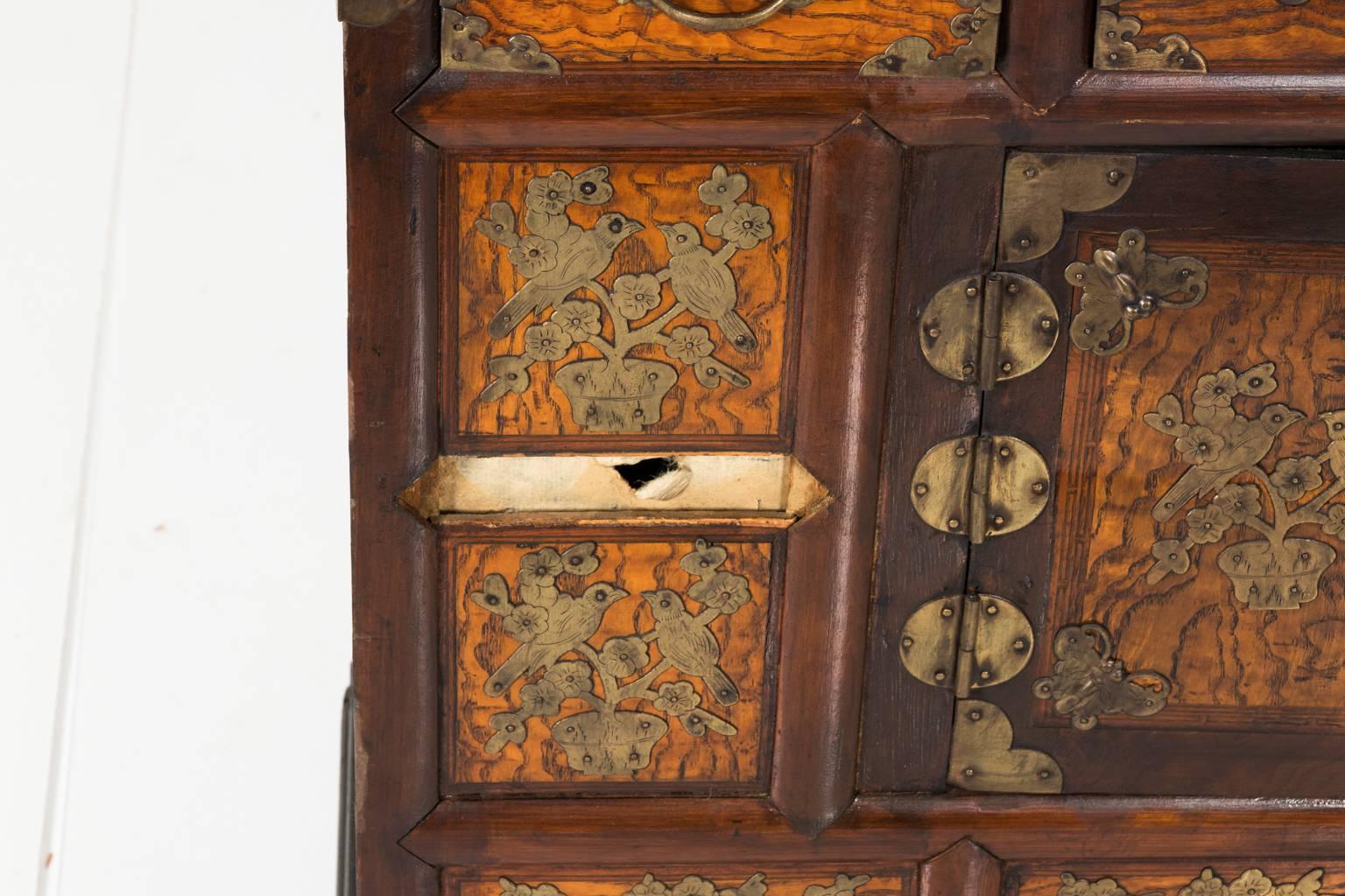 Polished Korean Decorated Cabinet