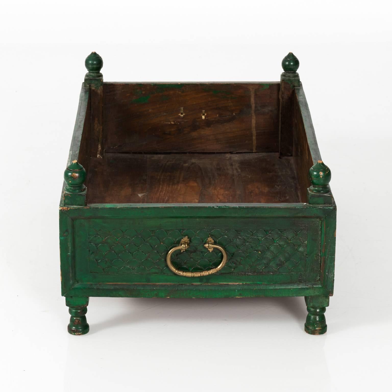 Green Painted Wood Box 2
