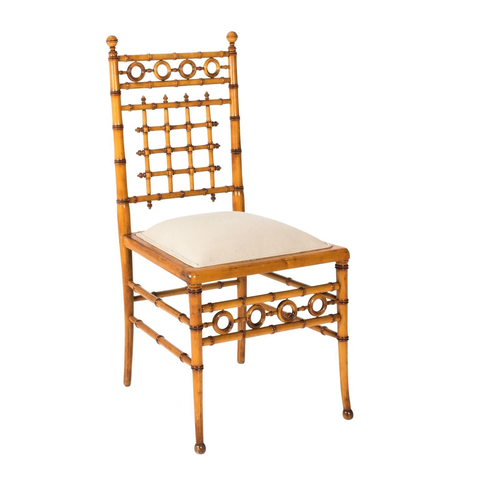 Faux Bamboo Chair by Horner, circa 1880 In Good Condition In Stamford, CT