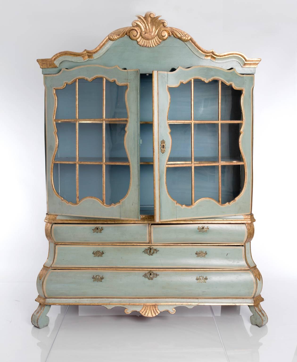 Baroque 18th Century Dutch Display Cabinet For Sale
