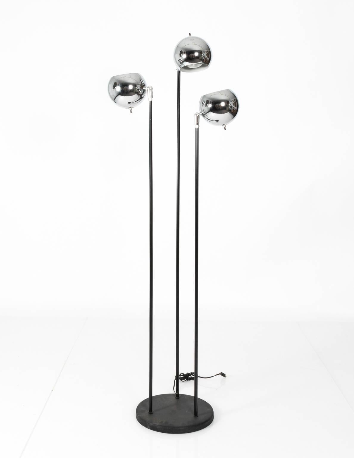 Mid-Century Modern Midcentury Chrome Ball Floor Lamp For Sale