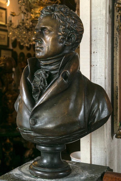 Cast Bronze Bust of Robert Fulton For Sale