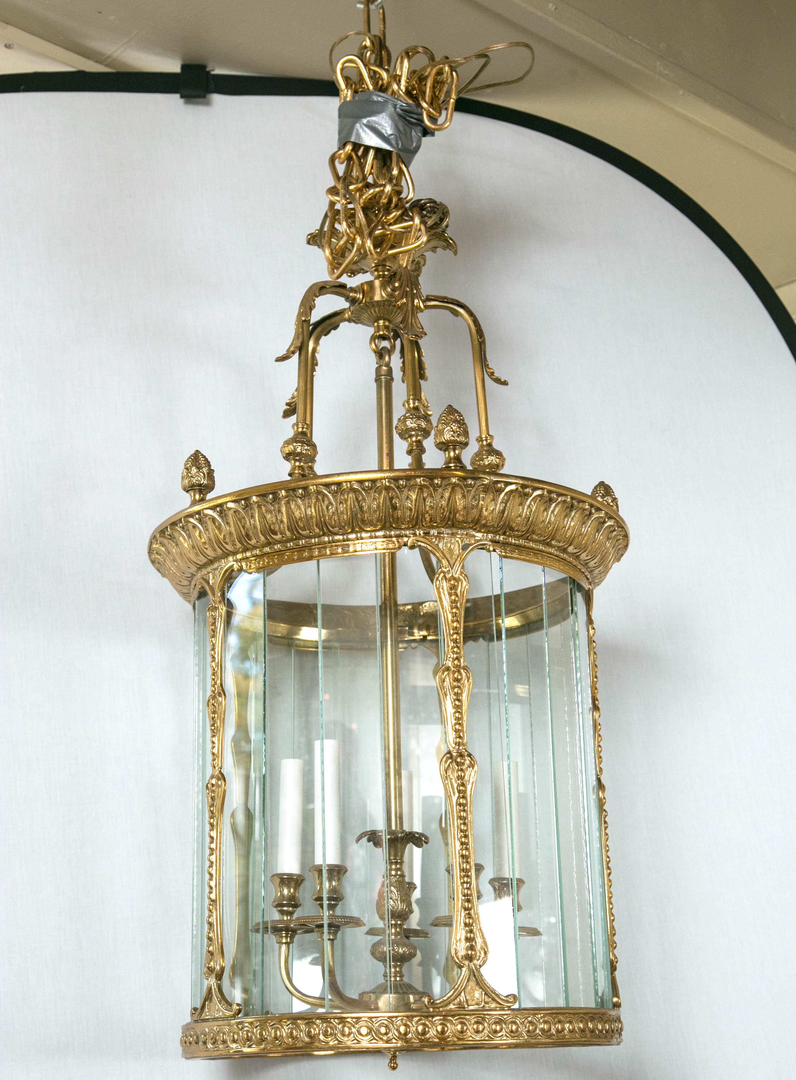 Round Brass Five-Light Lantern