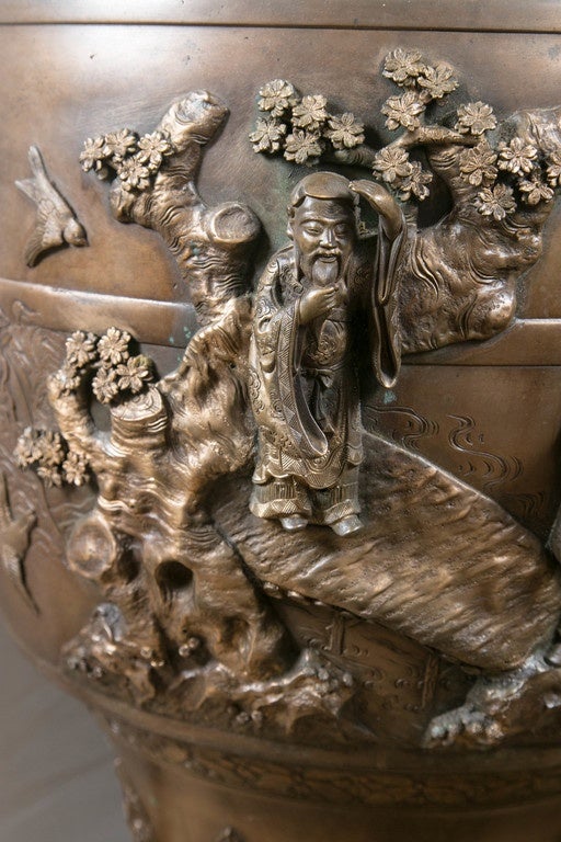 19th Century Japanese Bronze Large Vase