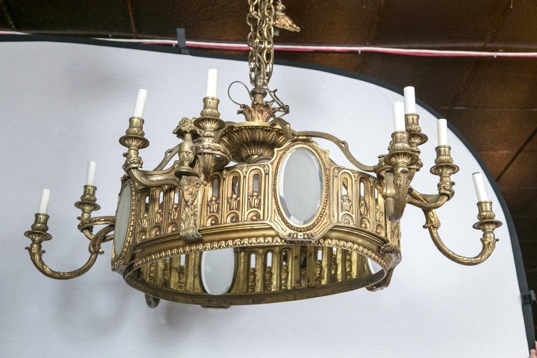 Bronze 16-Light Oval Chandelier