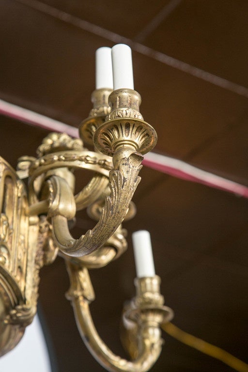 19th Century Bronze 16-Light Oval Chandelier For Sale