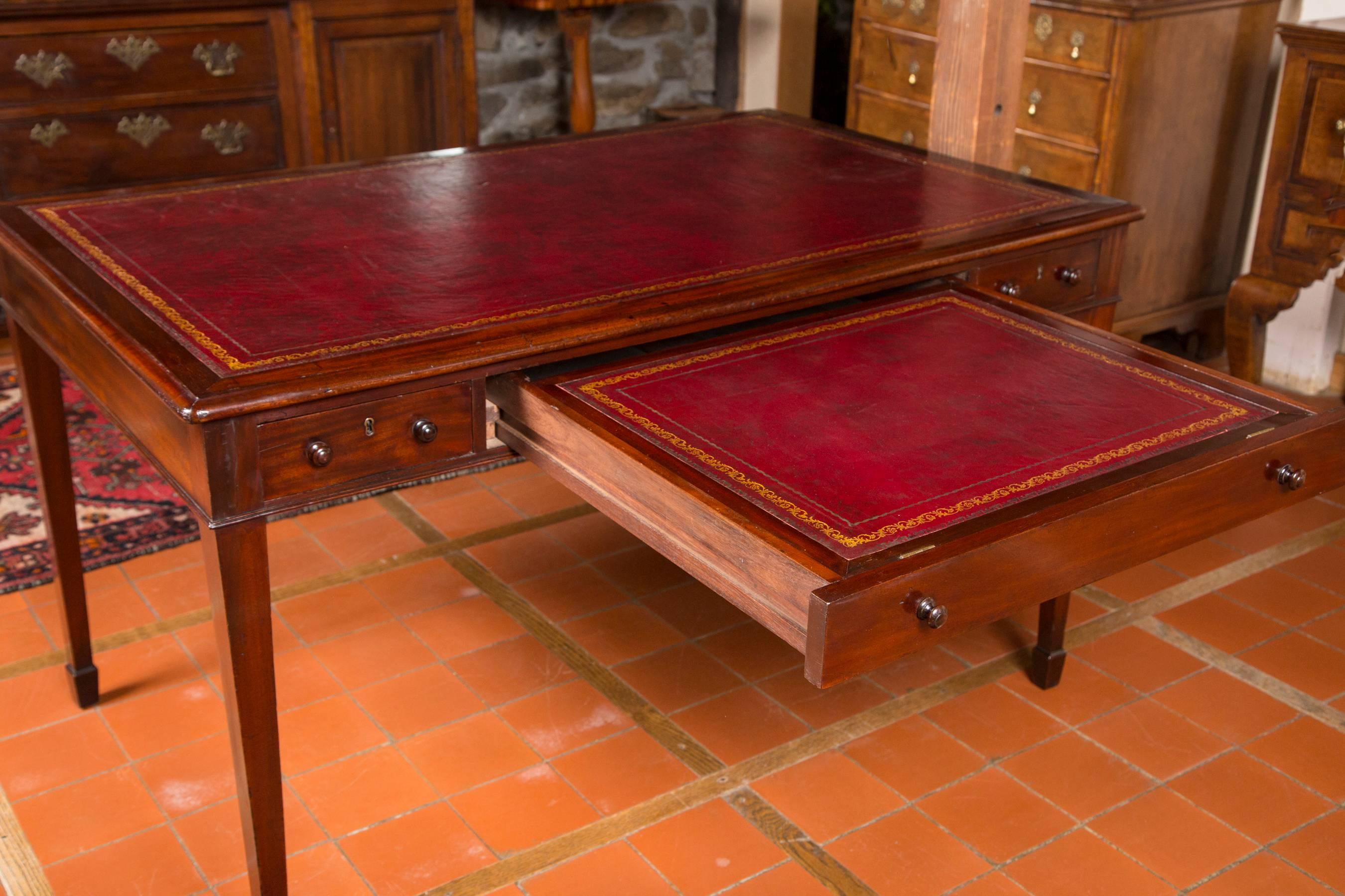 British Mahogany Writing Table / Desk with Dual Slopes