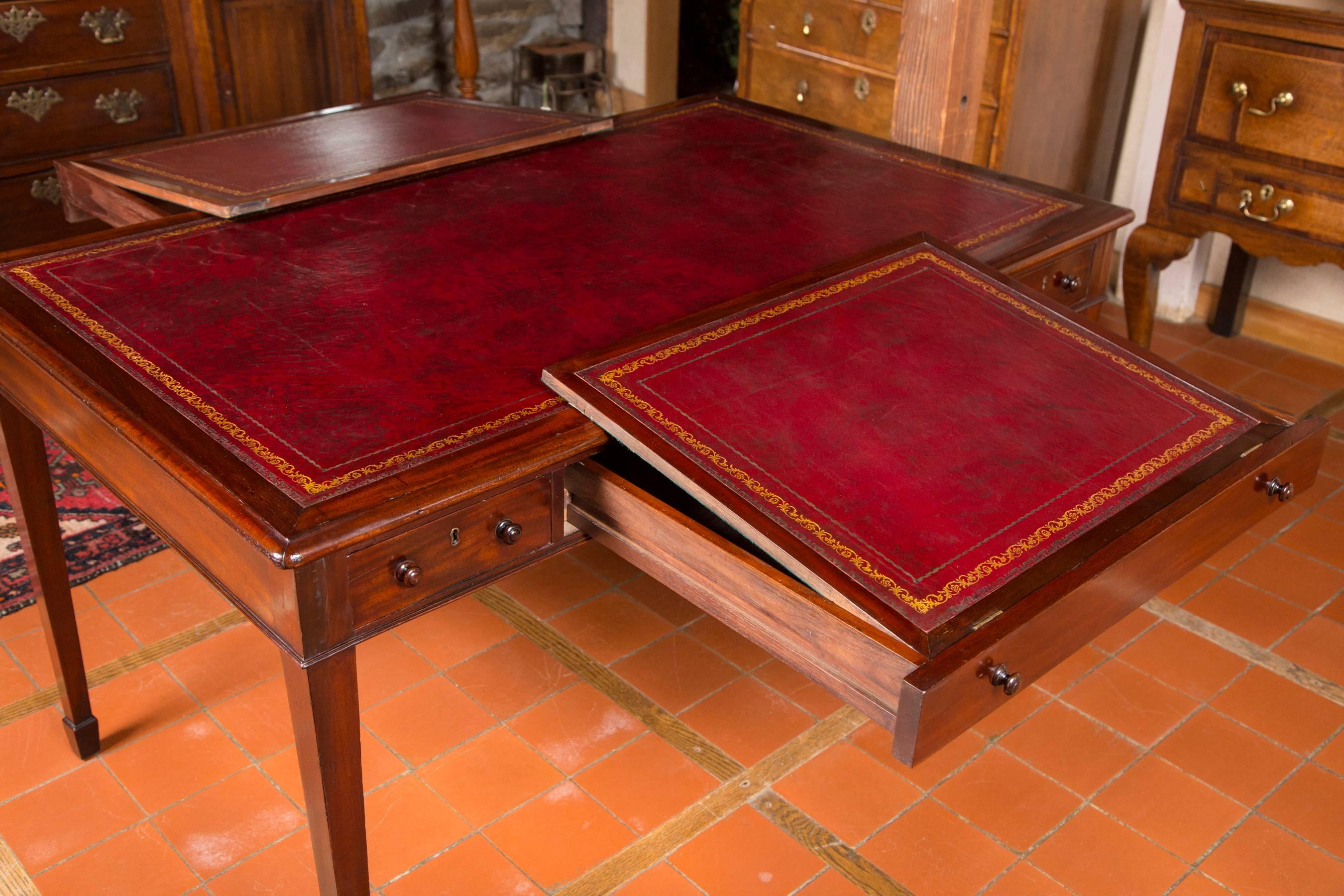 19th Century Mahogany Writing Table / Desk with Dual Slopes