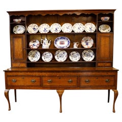 18th Century George III Welsh Dresser in Quartersawn Oak & Mahogany