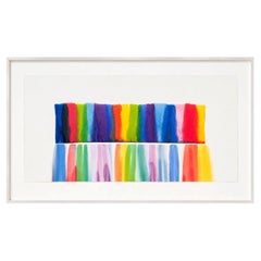 Original Signed 47" Tom Graboski "Long Patch Rainbow" Watercolor Paper Sculpture