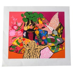 Hunt Slonem “Pillow Jungle” 1980 — Signed Limited Edition Serigraph 92/175