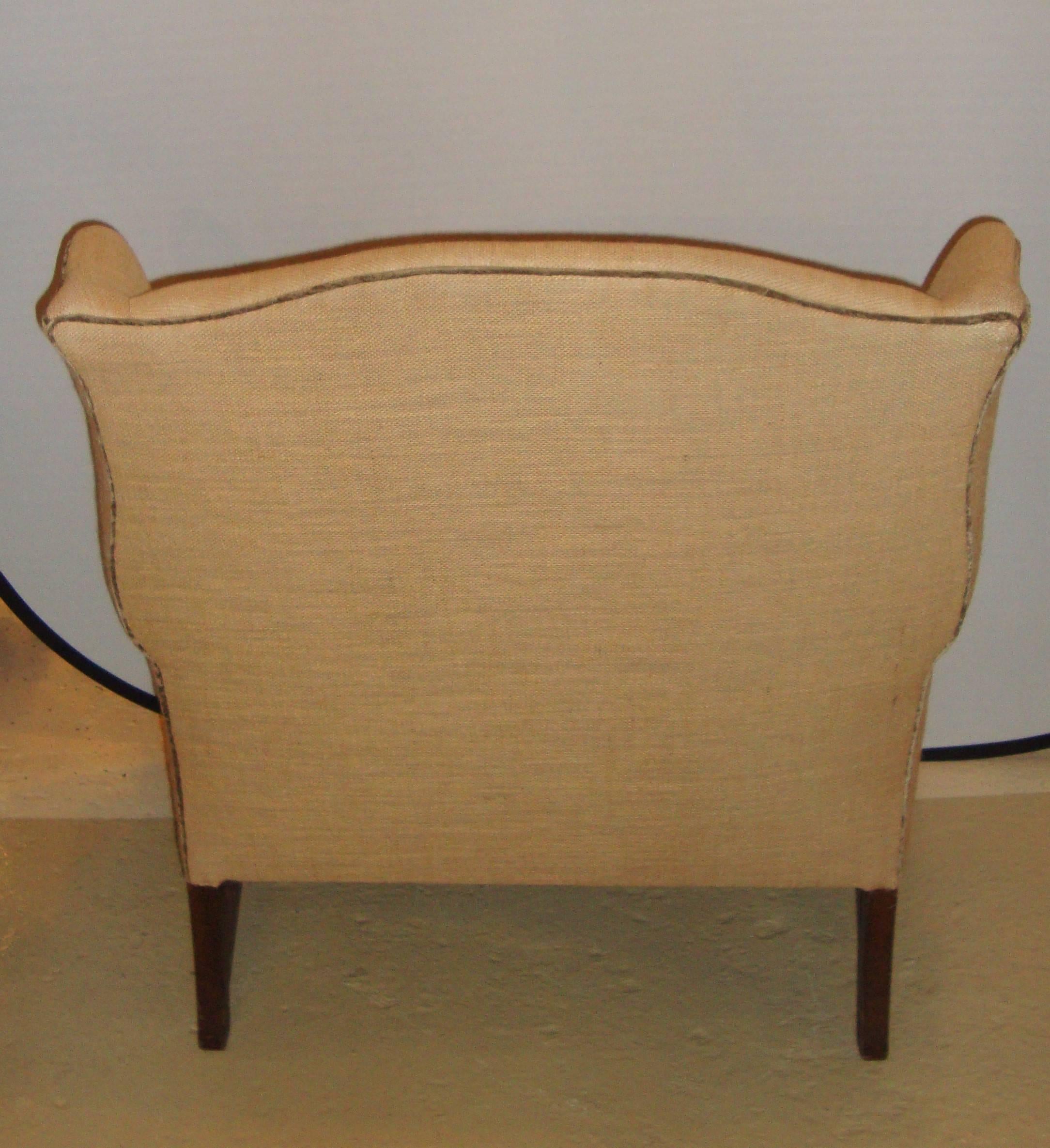 Mid-Century Settee Marquis Chair in New Fabric 1