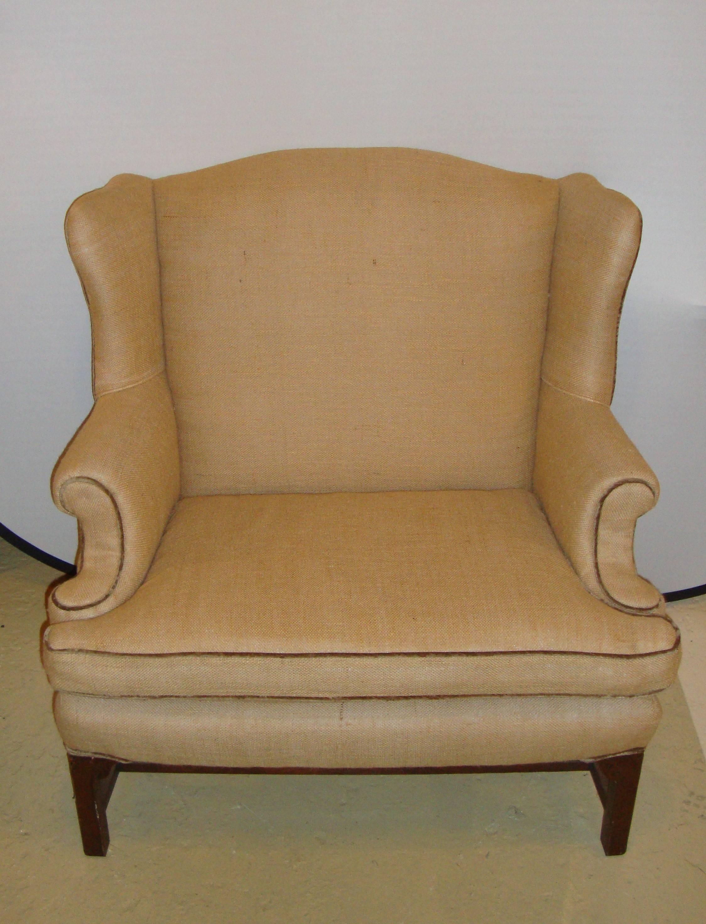 American Mid-Century Settee Marquis Chair in New Fabric