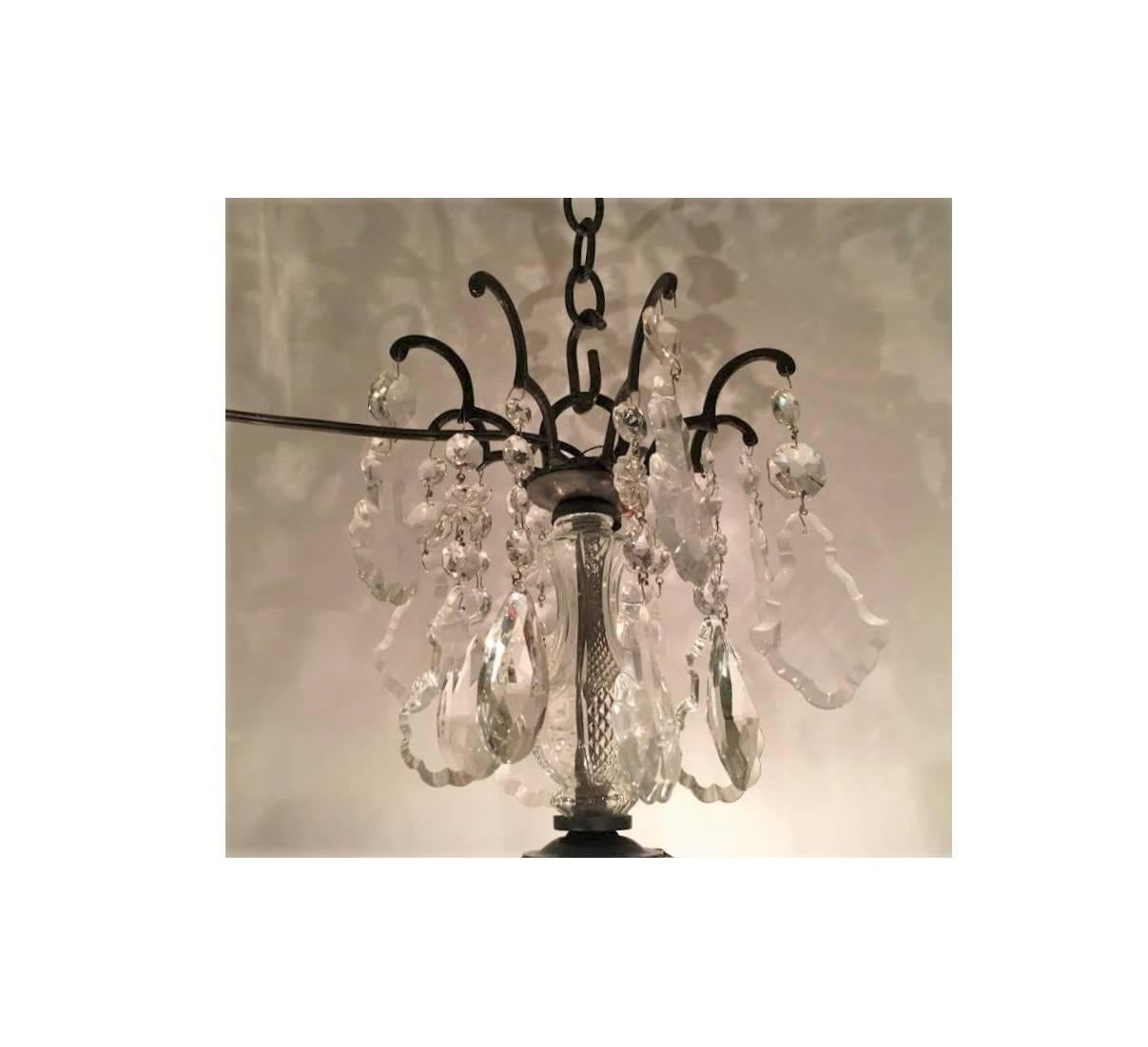 Large and Impressive Versailles Metal and Crystal Chandelier In Good Condition In Stamford, CT