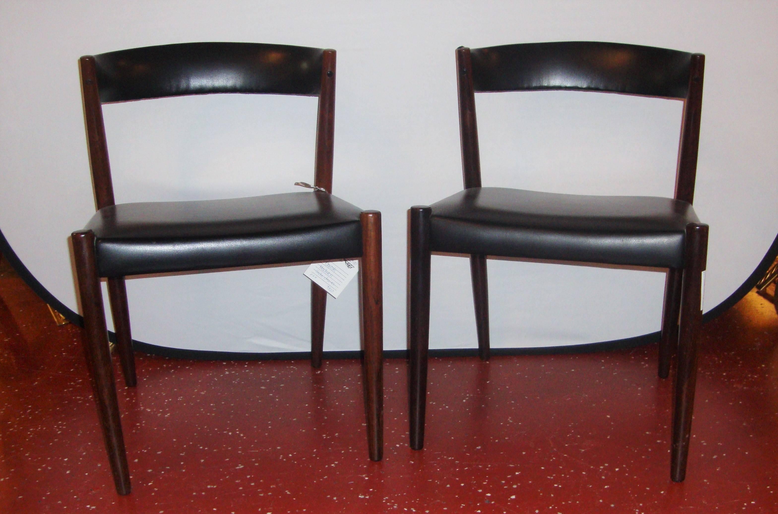 20th Century Pair of Custom Quality Danish Mid-Century Modern Side Chairs