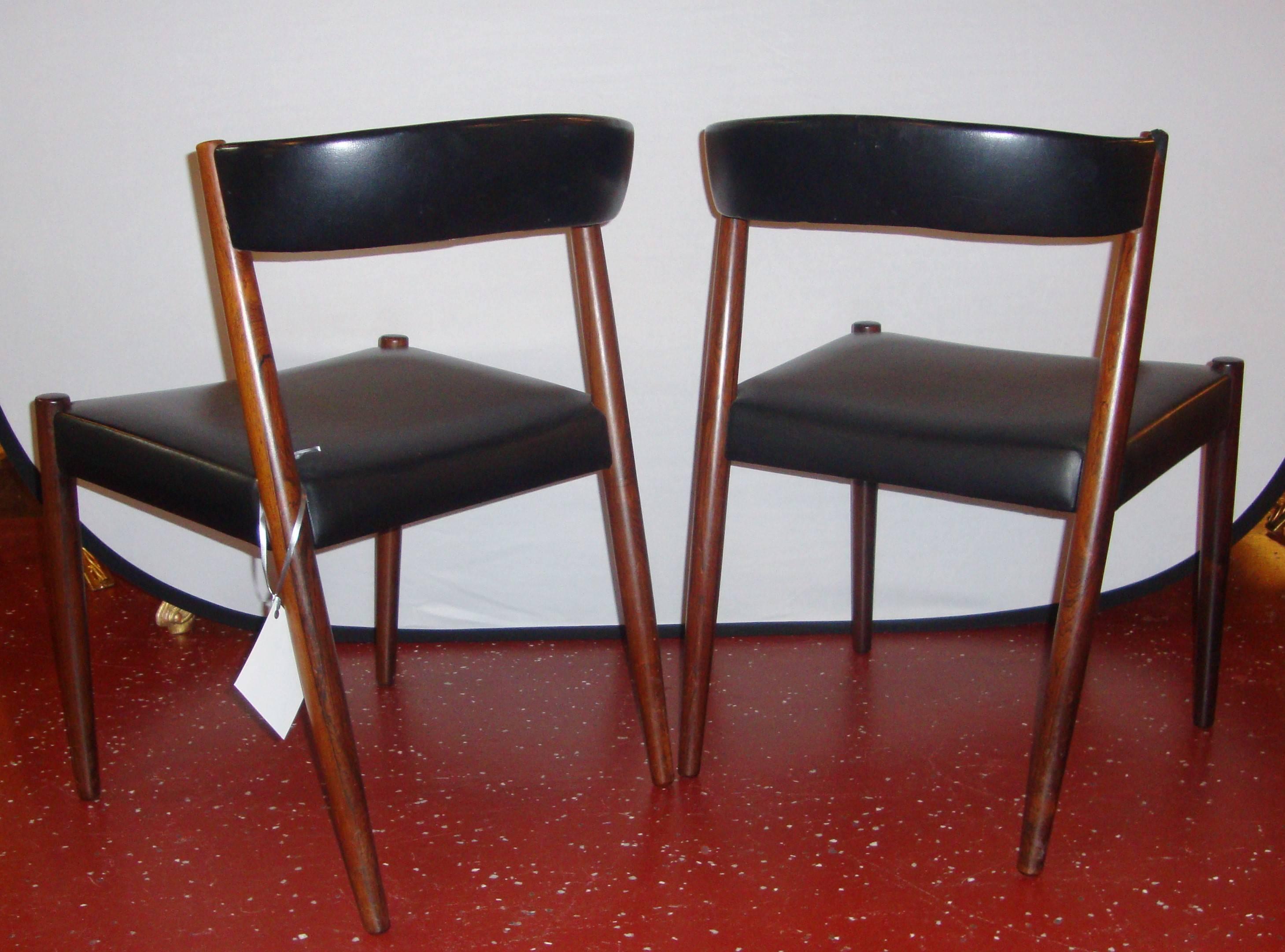 Pair of Custom Quality Danish Mid-Century Modern Side Chairs 4