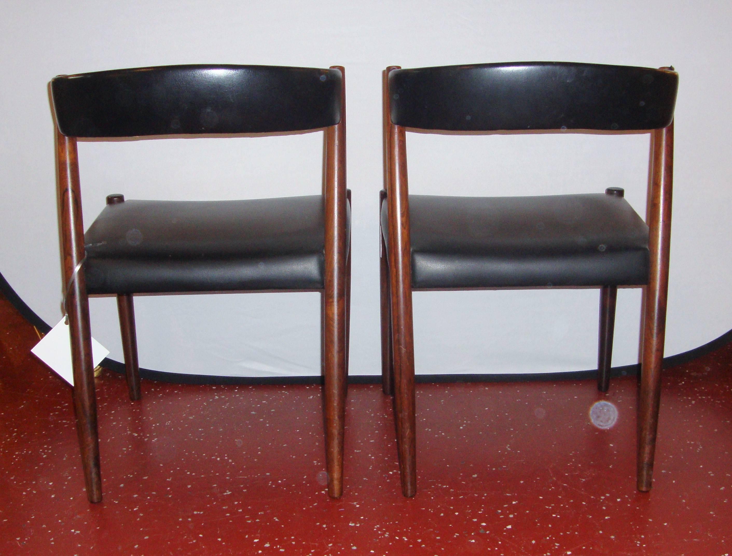 Pair of Custom Quality Danish Mid-Century Modern Side Chairs 5