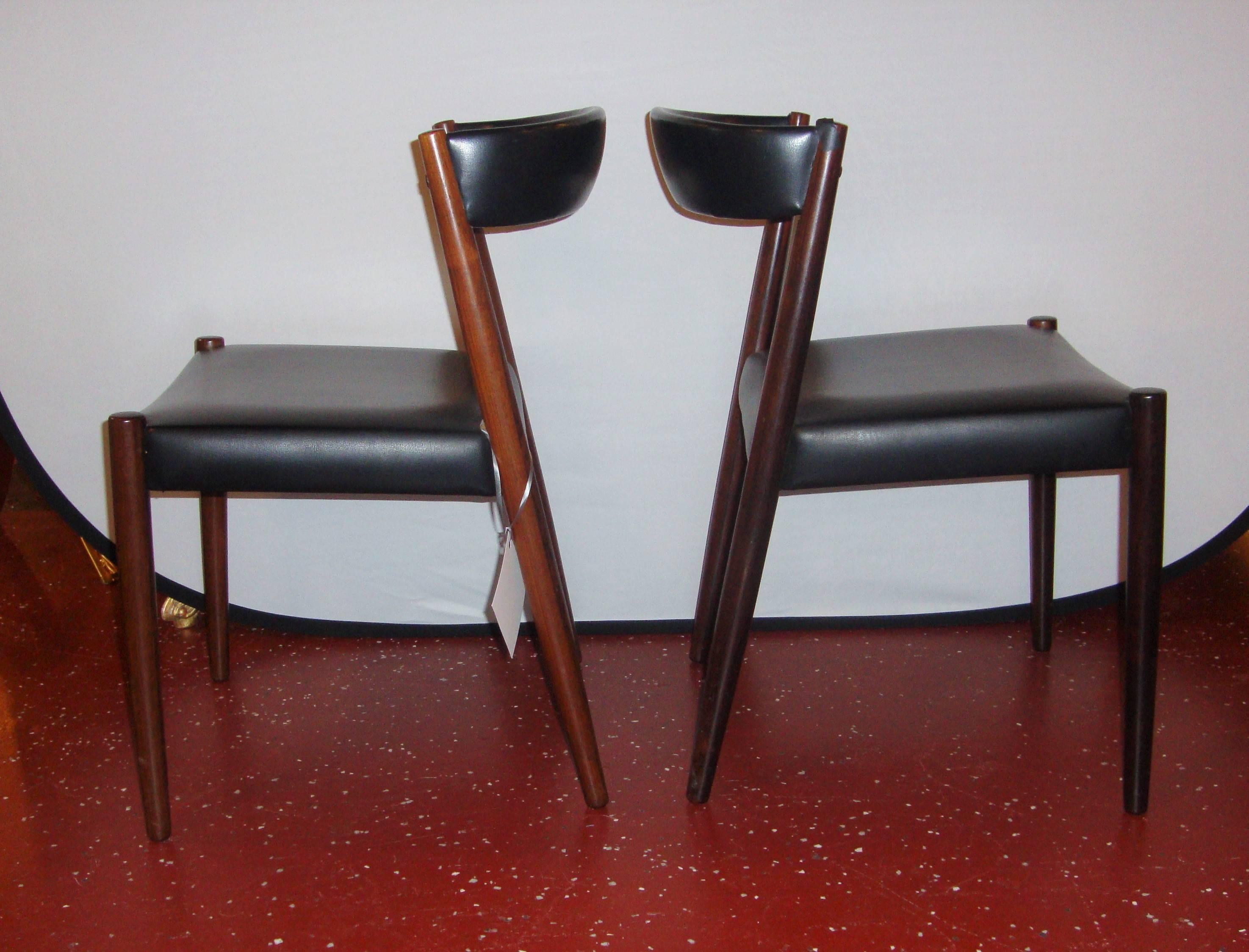 Pair of Custom Quality Danish Mid-Century Modern Side Chairs 2