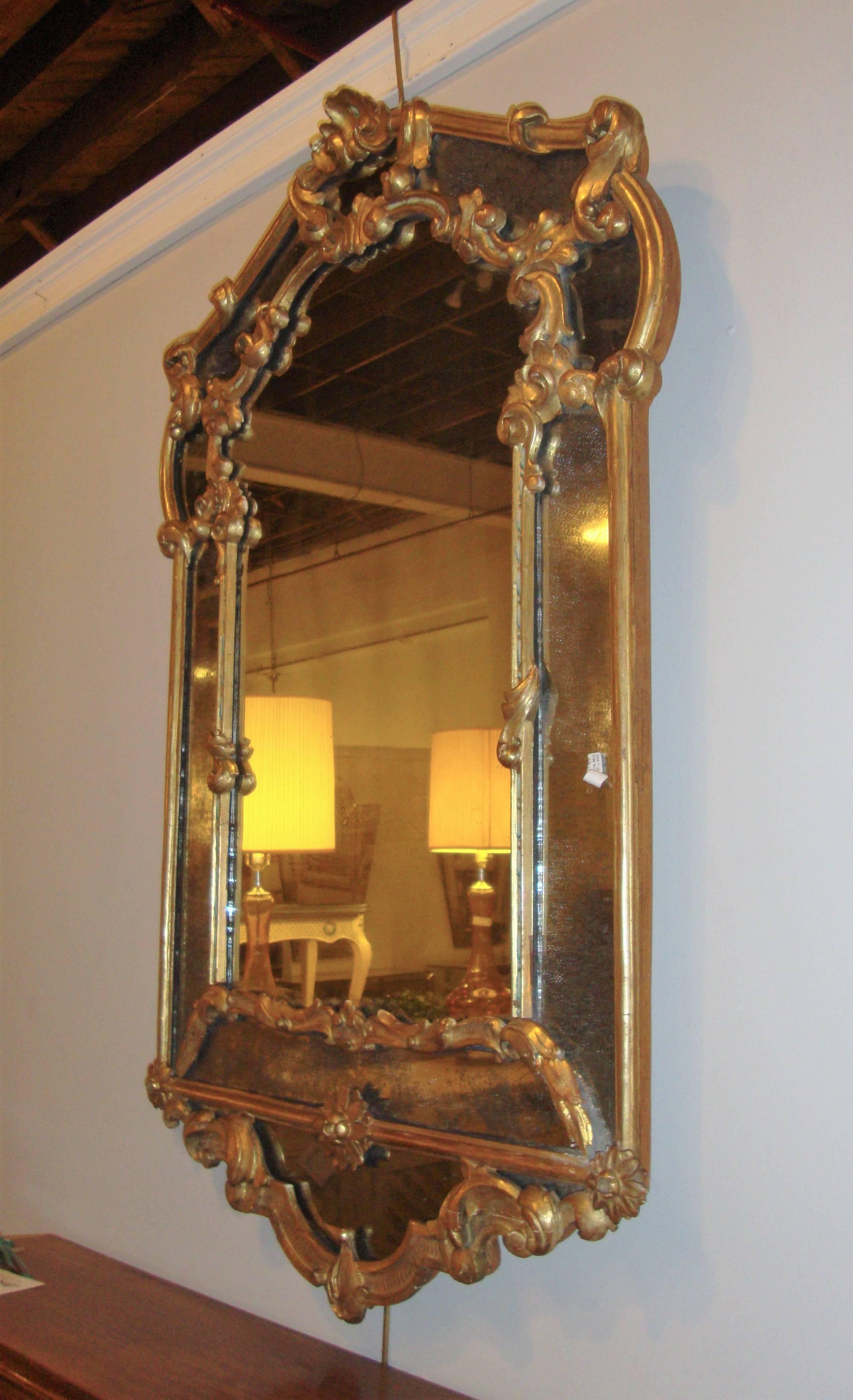 Italian Giltwood Wall or over the Mantle Mirror 1