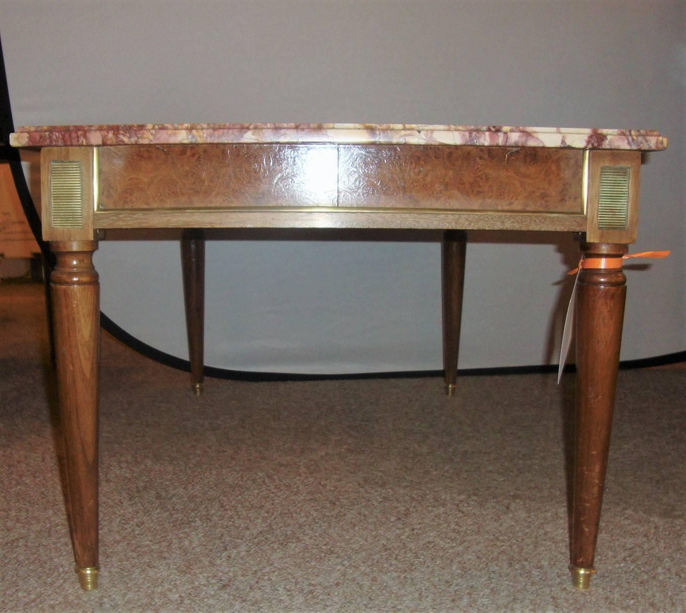 Maison Jansen Louis XVI Style Marble-Top Coffee Table In Good Condition In Stamford, CT