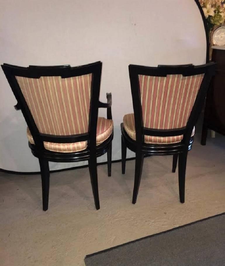 Mid-20th Century Set of Six Hollywood Regency Style Dining Chairs in the Manner of Maison Jansen