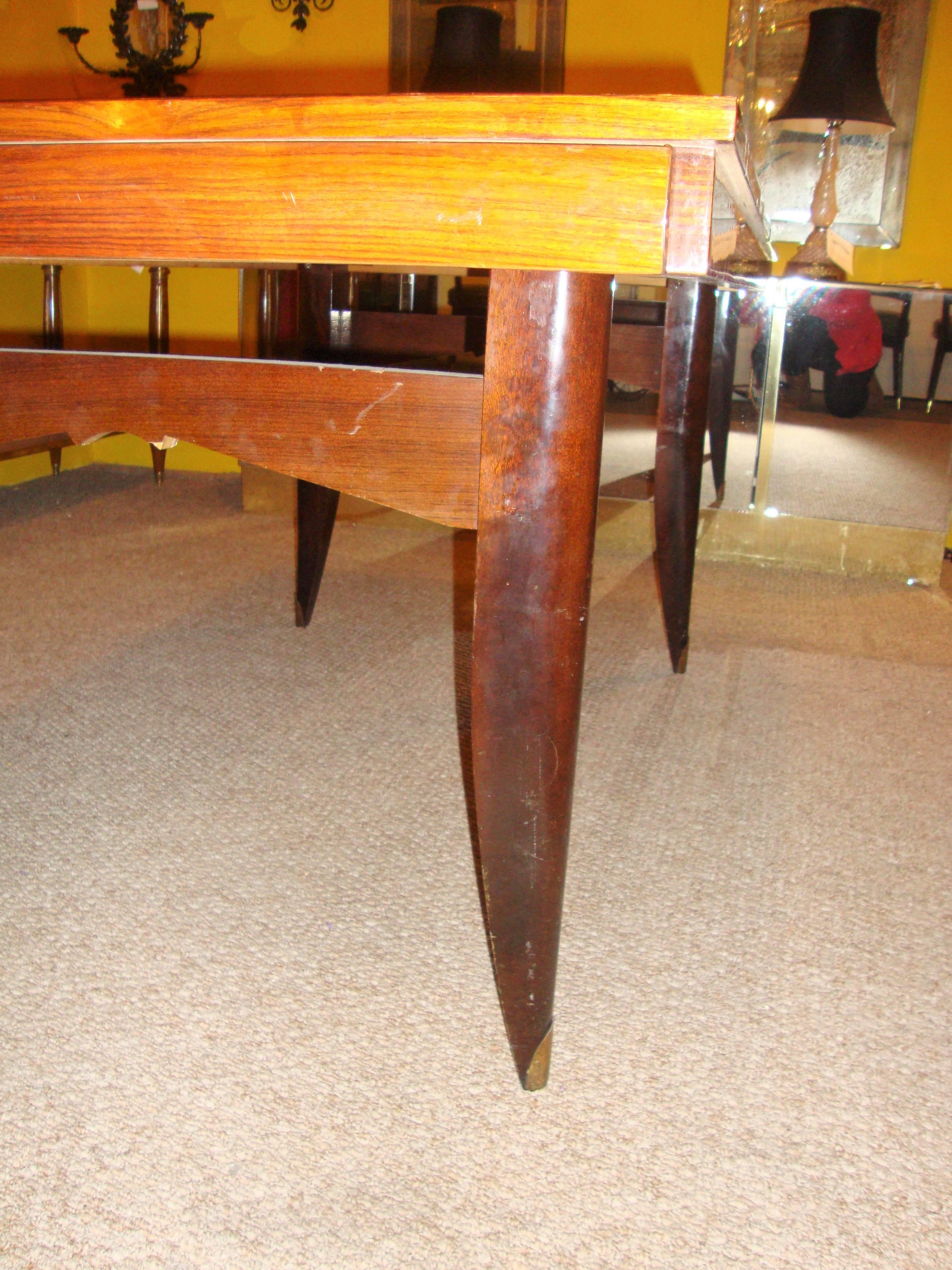 Italian Mid-Century Modern Parquetry Inlaid Dining Table Fine Exotic Wood 2