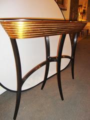Jonathan Charles Glass Top Hollywood Regency Style Console Table