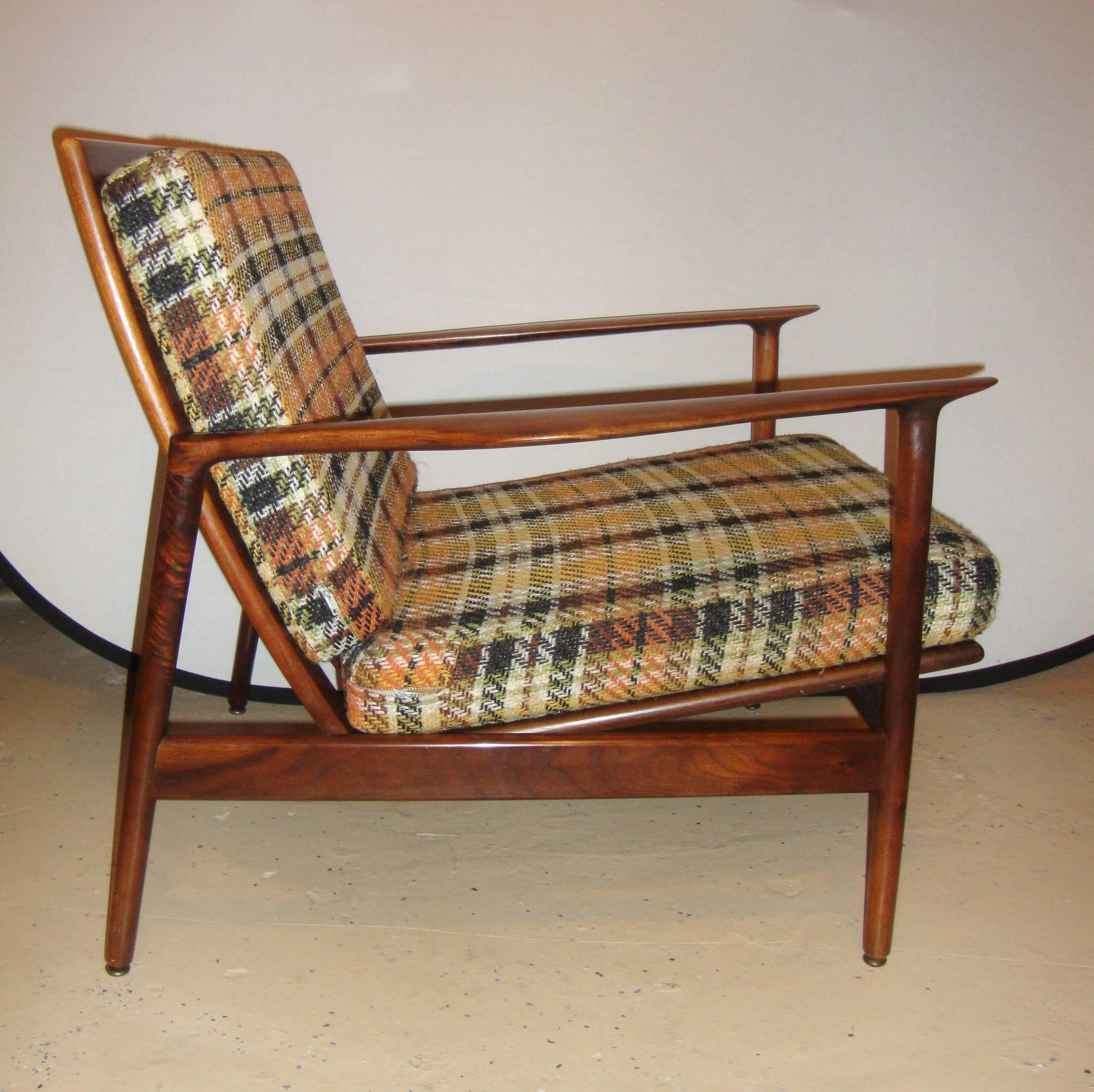 Mid-Century Modern Pair of Ib Kofod-Larsen Stamped Lounge Chairs Fine Scandinavian Design