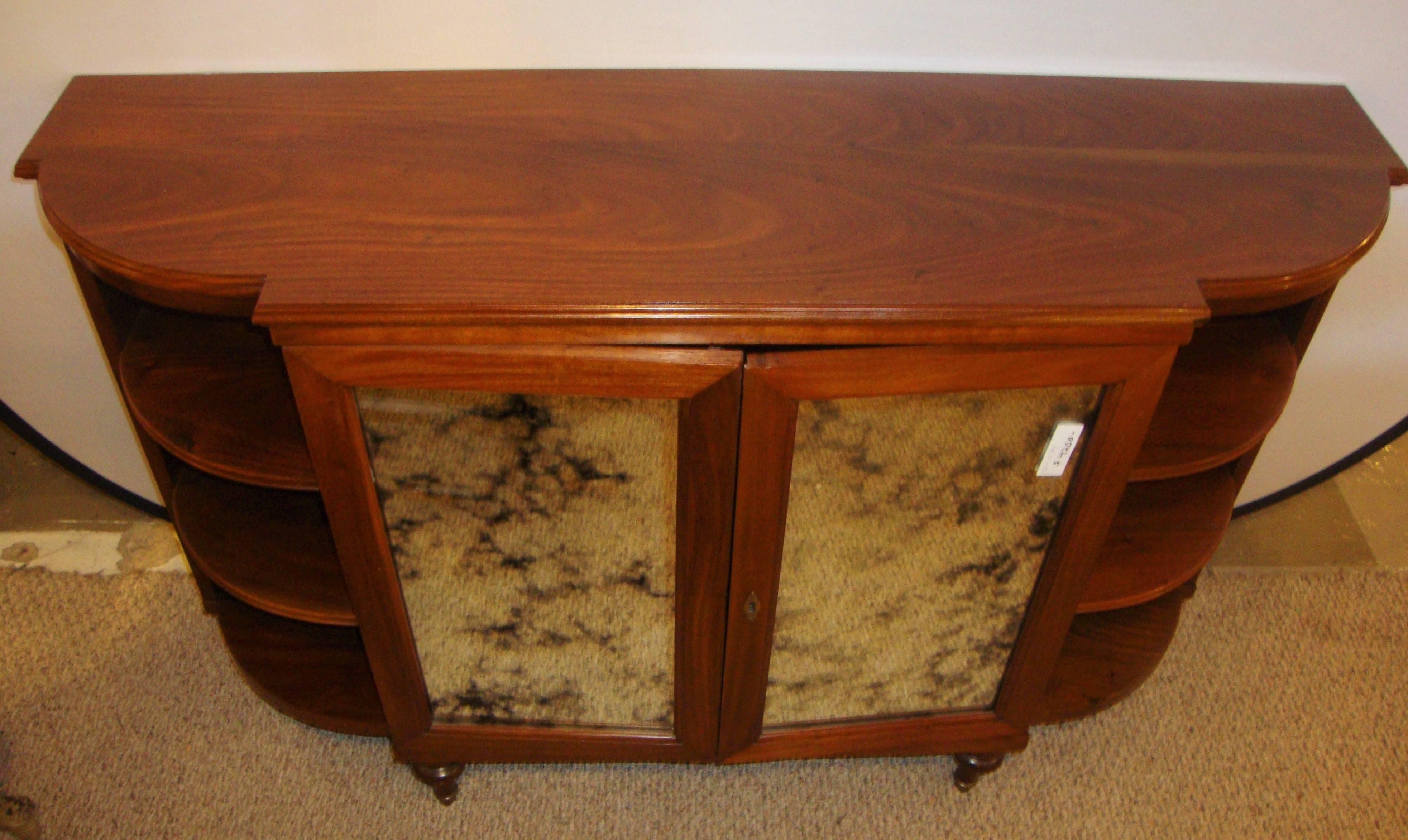 Hollywood Regency Maison Jansen Style Serving Console Credenza Custom Quality Curved Sided Server For Sale